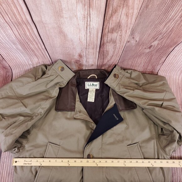Vtg LL Bean Jacket Mens Large Field Barn Chore Leather Collar Wool Lined Hunting - Picture 14 of 15